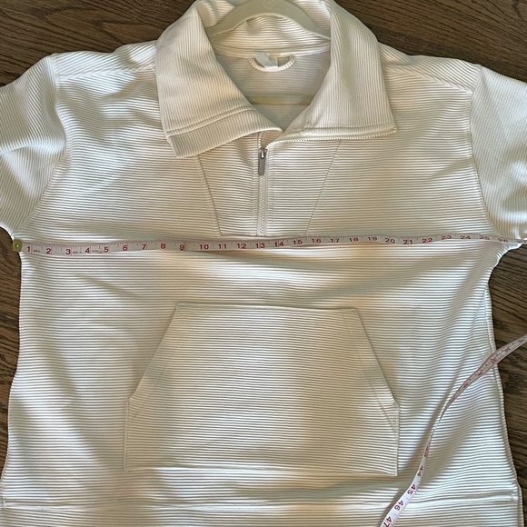 Zella Cream Ribbed Long-Sleeve Sweatshirt Size XL - Picture 4 of 7